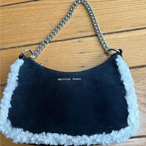 Michael Kors Black Suede and Shearling Minibag